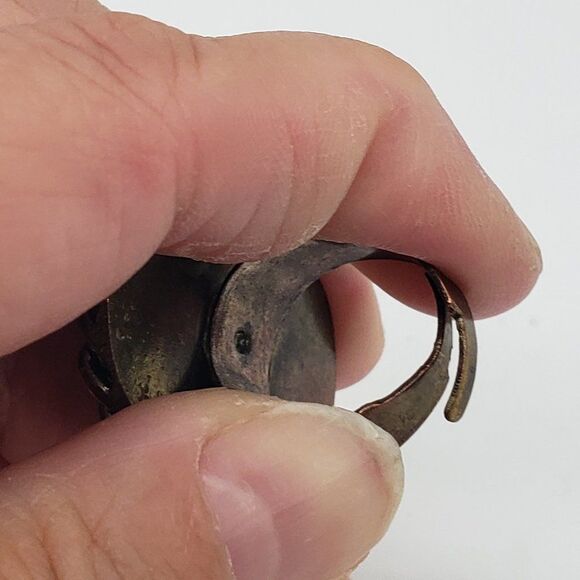 𝅺Claire's Chain Link Black Faux Gem Netted Choker & Vintage Faux Black Gem Ring - Picture 10 of 16